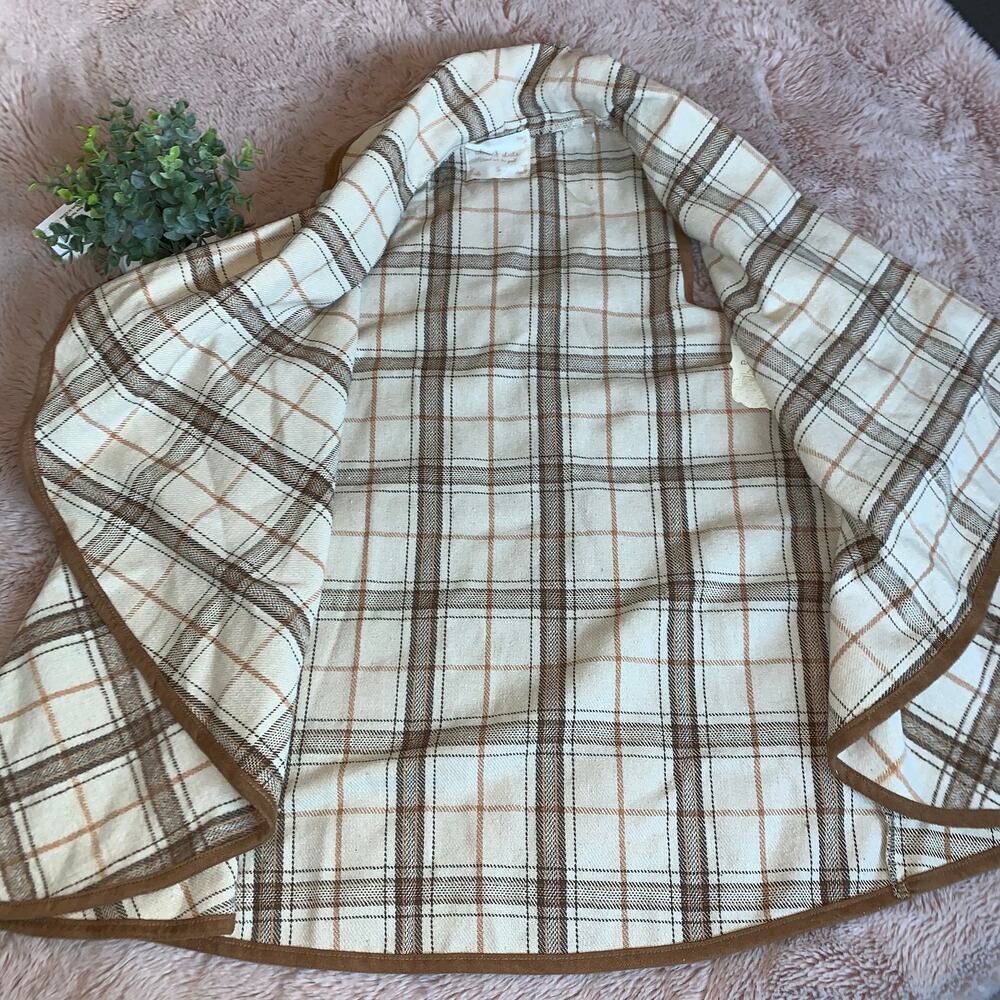 NWT Altar'd State Neutral Wool Blend Waterfall Beige Plaid Vest Size: Small - Picture 4 of 13